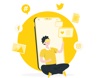 Social media marketing illustration.